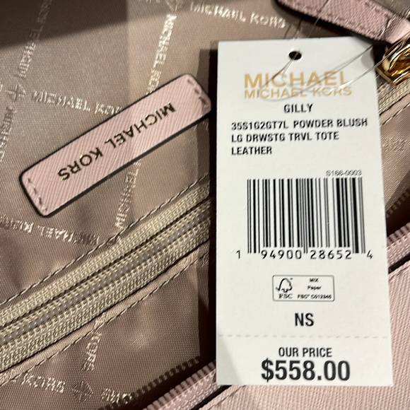 MICHAEL KORS 
Gilly Large Saffiano Leather Tote Shoulder Bag 
Powder Blush 
NWT - Picture 9 of 16